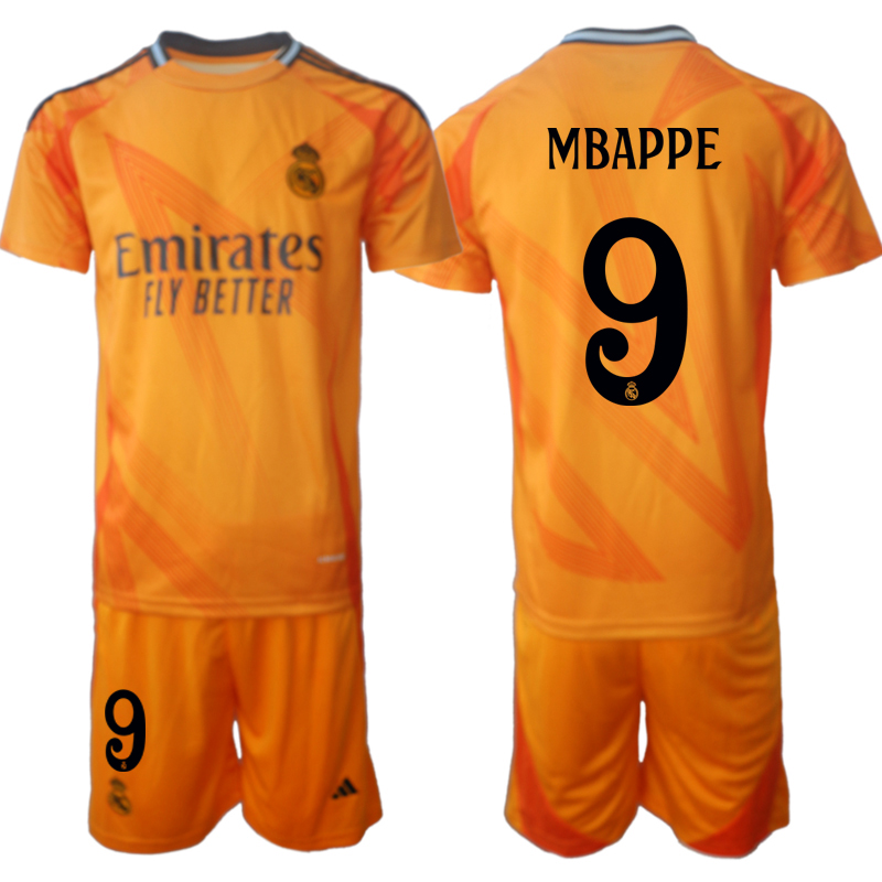 Men 2024-2025 Club Real Madrid away orange #9 Soccer Jersey